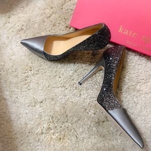 Kate Spade Leandre Glitter/Smokey Grey Satin